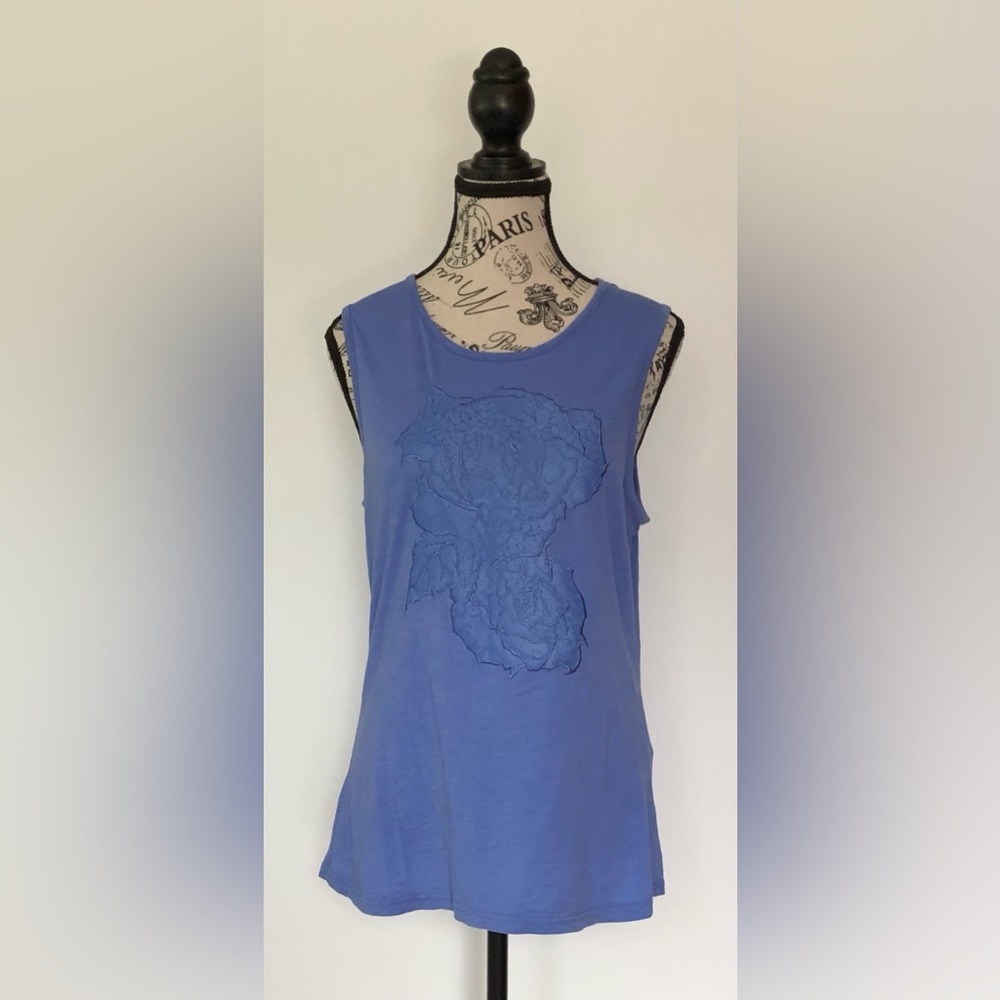 Women's Silver Jeans Sleeveless Top Periwinkle Blue Size Large